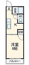 サンパレス宝町E 1Kの間取図画像