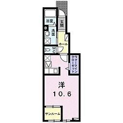 ルーベル宇多津2A ワンルームの間取図画像