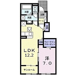 クラール飯田町B 1LDKの間取図画像