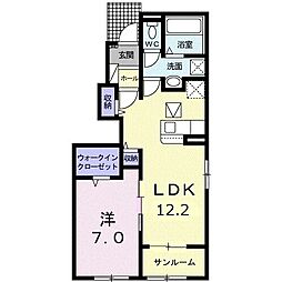 クラール飯田町C 1LDKの間取図画像