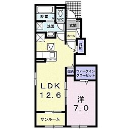 MTIハイツ4 1LDKの間取図画像