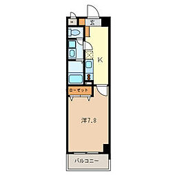 東武東上線 上福岡駅 徒歩3分の賃貸マンション 3階1Kの間取り