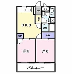 シャルム 2DKの間取図画像