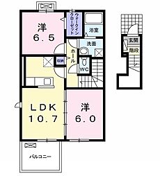 カーサジンゴB 2LDKの間取図画像