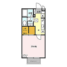 JR東北本線 船岡駅 徒歩15分の賃貸アパート 1階1Kの間取り