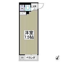 タクト成増 2階ワンルームの間取り