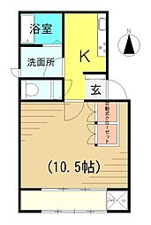 パステリーノ 1階1Kの間取り