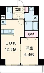 サンモールF.K.D 10階1LDKの間取り