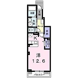 ルッコラI 1階ワンルームの間取り