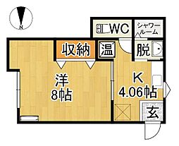 メゾンフーサ 1Kの間取図画像