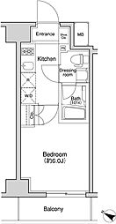 プラウドフラット森下 1階1Kの間取り
