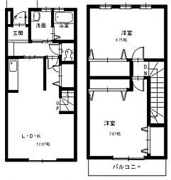 ティファナB 1階2LDKの間取り