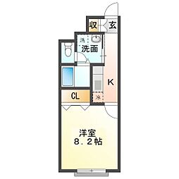 シンプルN 1Kの間取図画像
