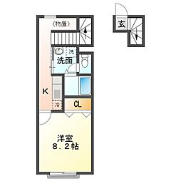 シンプルN 1Kの間取図画像