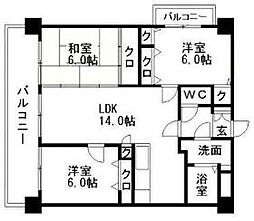 レキシントンスクエア小笹 3LDKの間取図画像