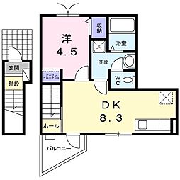 アニュ−グレイス新井薬師 2階1LDKの間取り