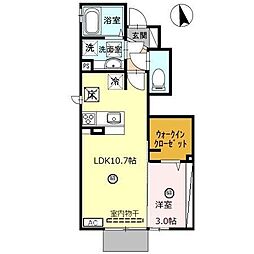 エレガンテ・イースト 1LDKの間取図画像