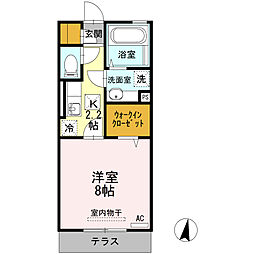 スペリオーレ・D307熊本駅 1Kの間取図画像