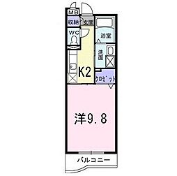 プロムナード 1Kの間取図画像