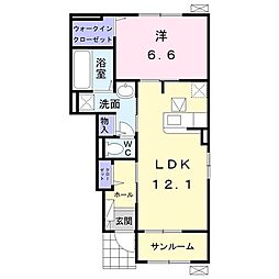 セレーノセカンド 1LDKの間取図画像