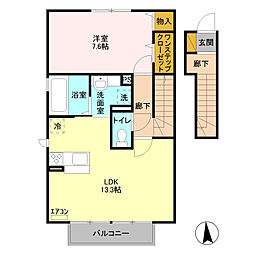 エスペランサA 1LDKの間取図画像