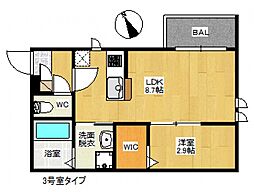 REGALEST そらきら 3階1LDKの間取り