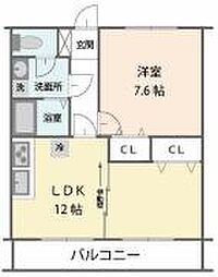 PRESTIGE（プレステージ） 2階1LDKの間取り