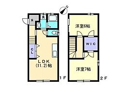 八朔ハウス　Ｂ 1階2LDKの間取り