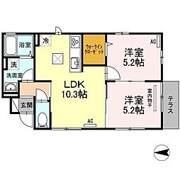 モアコート 2LDKの間取図画像