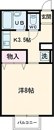 エール天神 1Kの間取図画像