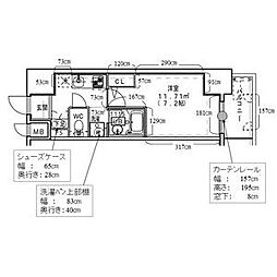 大須レジデンス 11階1Kの間取り