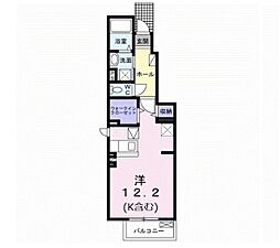 リバープレイン八天I 1階ワンルームの間取り