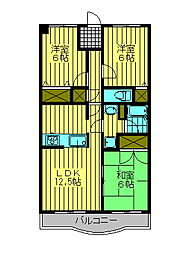 サザンコーポラス 3LDKの間取図画像