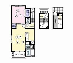 ルノワールB 1LDKの間取図画像