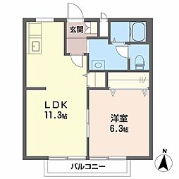 ソレジオkawakami 1LDKの間取図画像