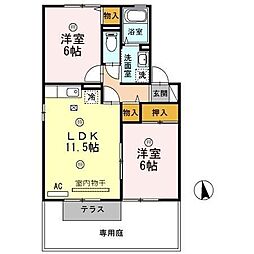 パークアベニュー　Ｃ棟 1階2LDKの間取り