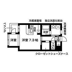 エスト日比野 4階1Kの間取り