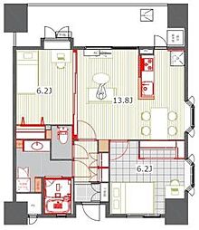 アントゥール薬院 2LDKの間取図画像