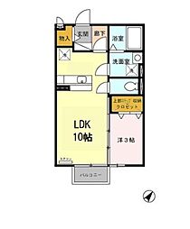 ポートサイド カクサン 2階1LDKの間取り
