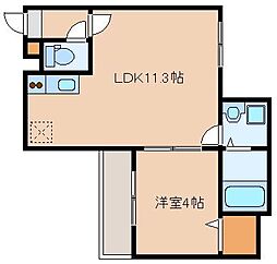 SANBATHMOROOKA 1LDKの間取図画像