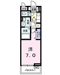 リーヌ並木1 1Kの間取図画像