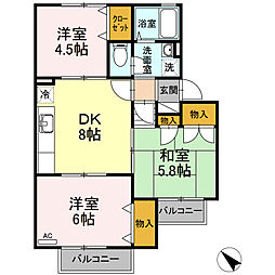 チャイブ 2階3DKの間取り