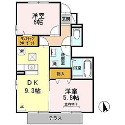 ウイットTOJIKIC 2DKの間取図画像
