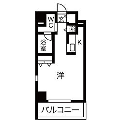 アーバンポイント高崎 7階1Kの間取り