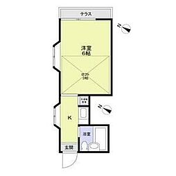 フォーシム祐天寺 1Kの間取図画像