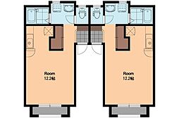 エクセル 1Kの間取図画像