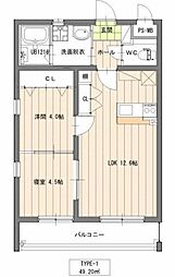 アーベイン清水 2LDKの間取図画像