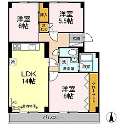コンフォート桂木 3LDKの間取図画像