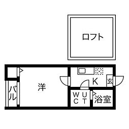 グッドウッド荒江 1Kの間取図画像