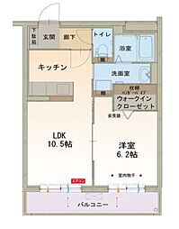 グレイス・ハート 3階1LDKの間取り
